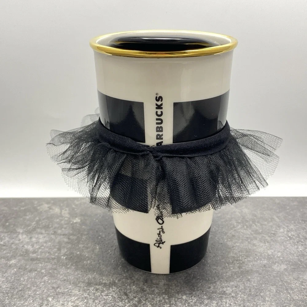 Starbucks Alice‎ & Olivia Tuxedo Mug + Tutu 12 oz Ceramic Traveler Tumbler 2013